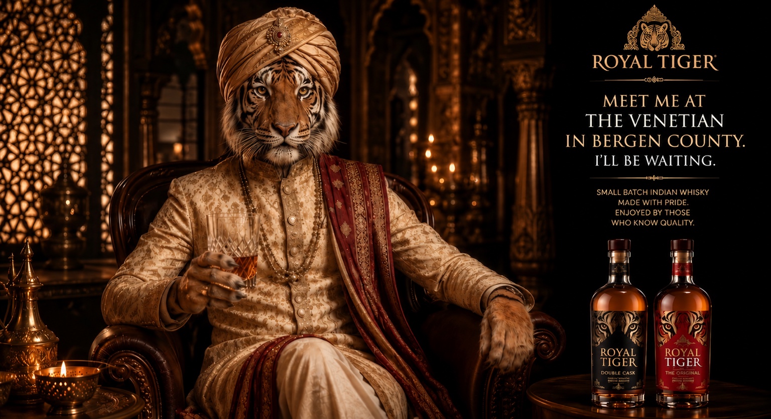 Royal Tiger featured at The Venetian in Bergen County